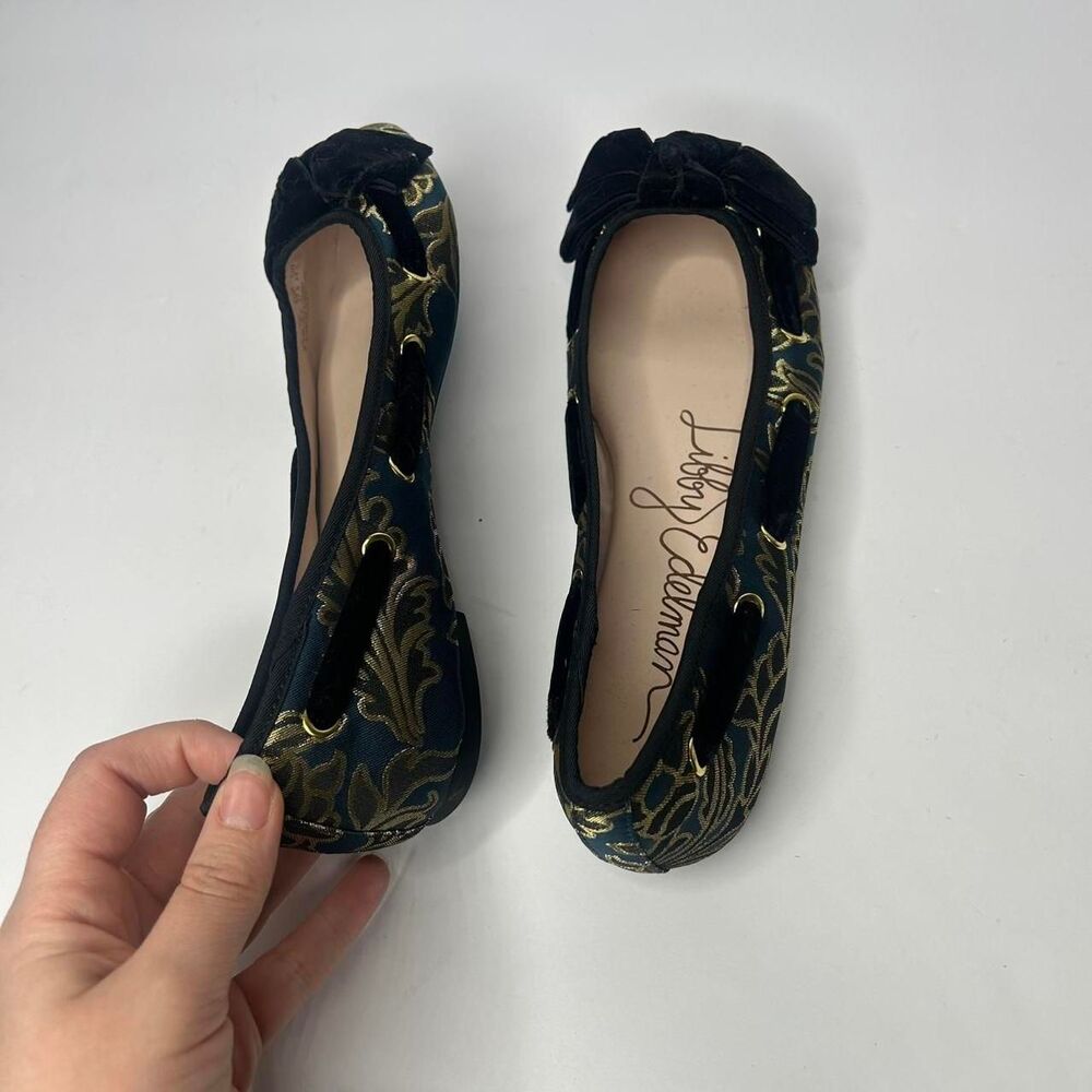 New Libby Edelman ballet flats. . Size 7.5 teal and gold brocade pattern - Picture 5 of 6